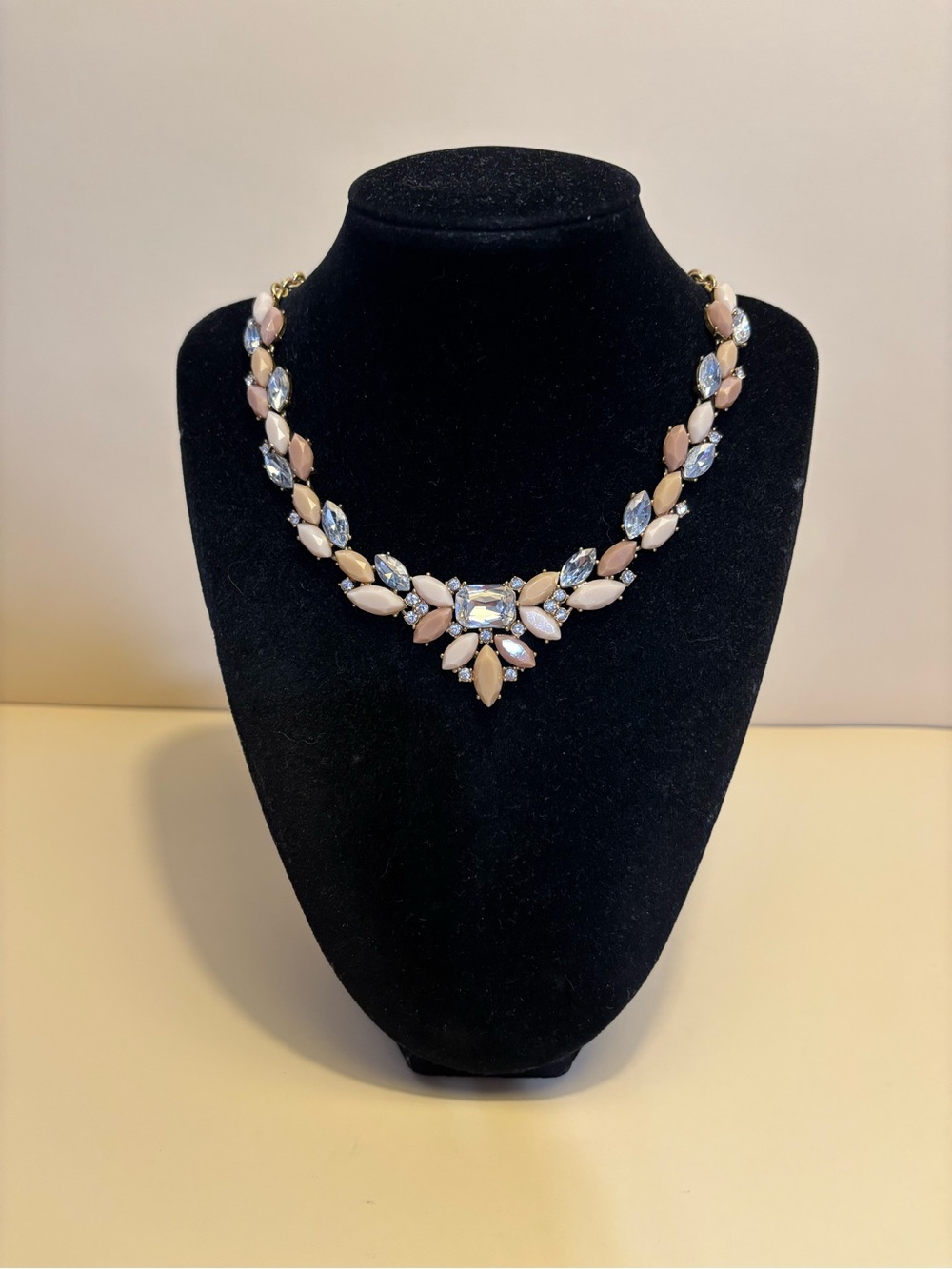J.Crew Statement Necklace in Neutral and Clear 18”+3”
